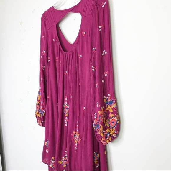 Free people burgundy embroidered dress - Picture 5 of 11